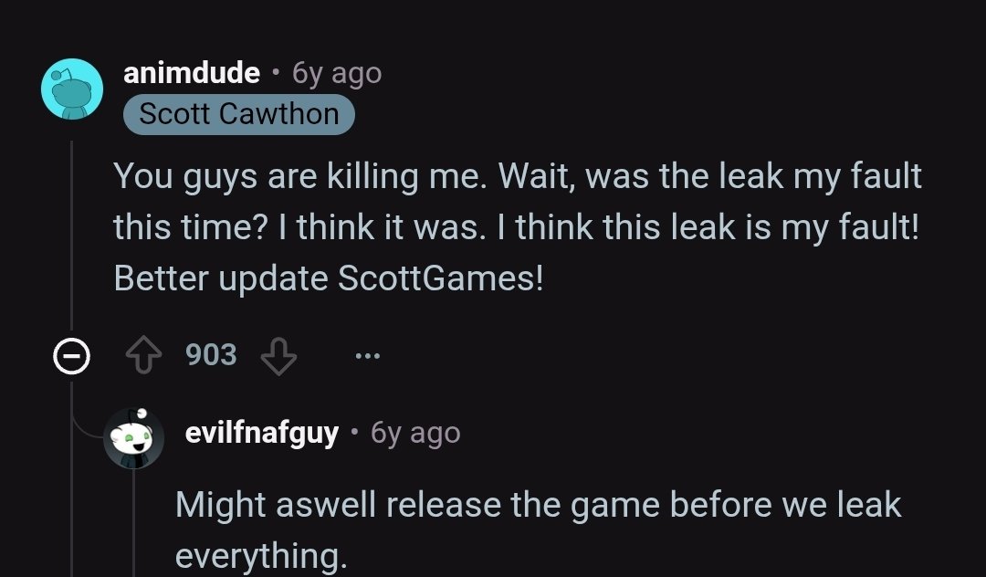 FNaFSpectrum's tweet photo. Fun Fact! On May 5th, 2020, the title of Security Breach LEAKED online from a trademark page.

Following the leak, Scott would soon officially reveal the game's logo and title on the ScottGames website. https://t.co/2Wli19qdEz
