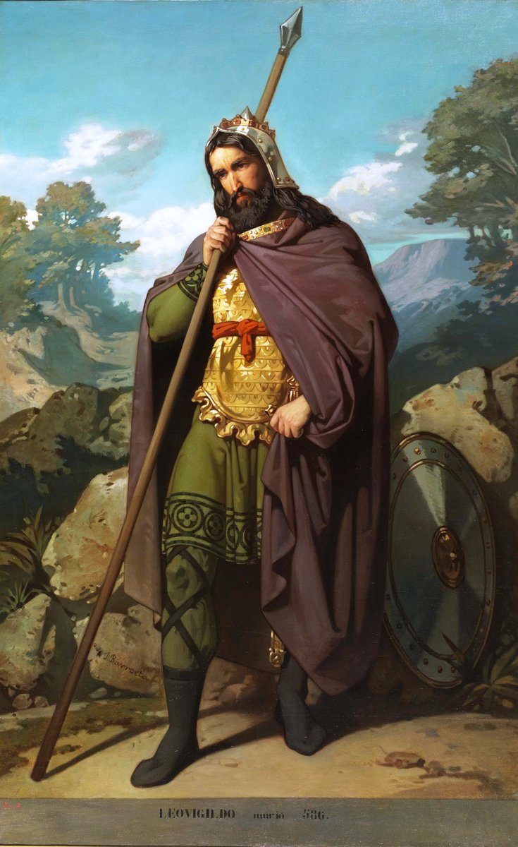 hispaniagothia's tweet photo. Leovigildo afianzo el poder visigodo en Hispania: conquistó el reino suevo, los reinos independientes de Orospeda y Sabaria, combatió la rebelión de su hijo, a bizantinos y vascones, promovió la igualdad jurídica entre godos e hispanorromanos y fue padre de Recaredo I https://t.co/20WUfAmzSH