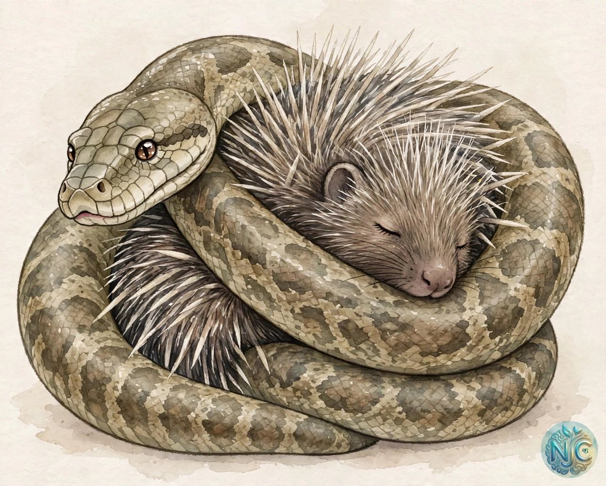 NextjayzCornel's tweet photo. A snake found a sleeping porcupine and thought it found home.
This is a story about why we stay in relationships that hurt us.
A thread on trauma bonding:
#traumabonding #mentalhealth #healing #MindTherapy https://t.co/4z0T7ZXtGF