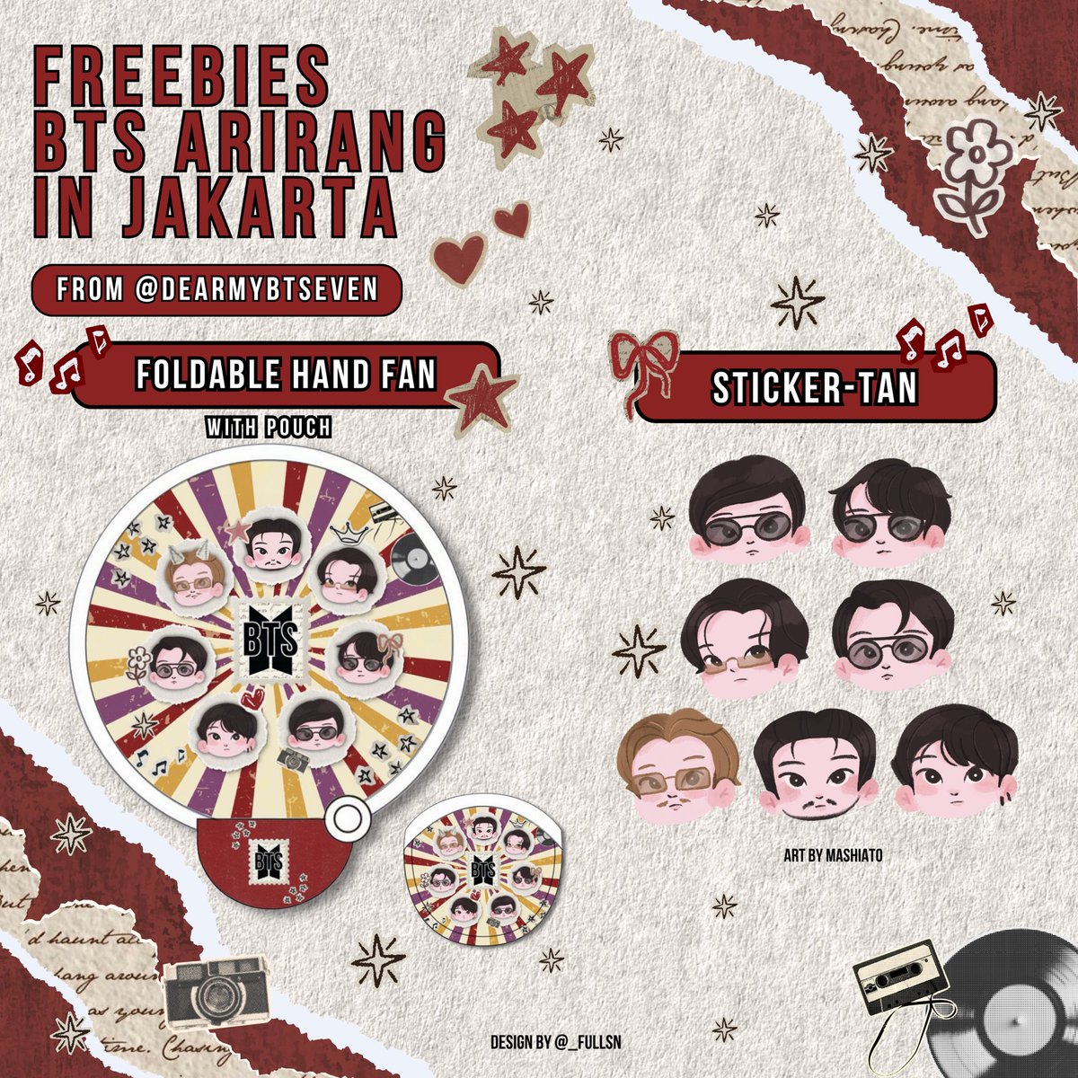 dearmybtseven's tweet photo. 𐙚 FREEBIES BTS 𐙚
⋆ 𝜗𝜚 ˚ARIRANG IN JAKARTA˚ 𝜗𝜚 ⋆
by @dearmybtseven 

⤷ rt &amp; like are very appreciated🫶🏻
⤷ let’s be moots✨
⤷ read the details on pict 
❗️limited quantity❗️

see u ARMY💜

#bts #arirang #btsinjakarta #btsarmy https://t.co/vBXjum1euU