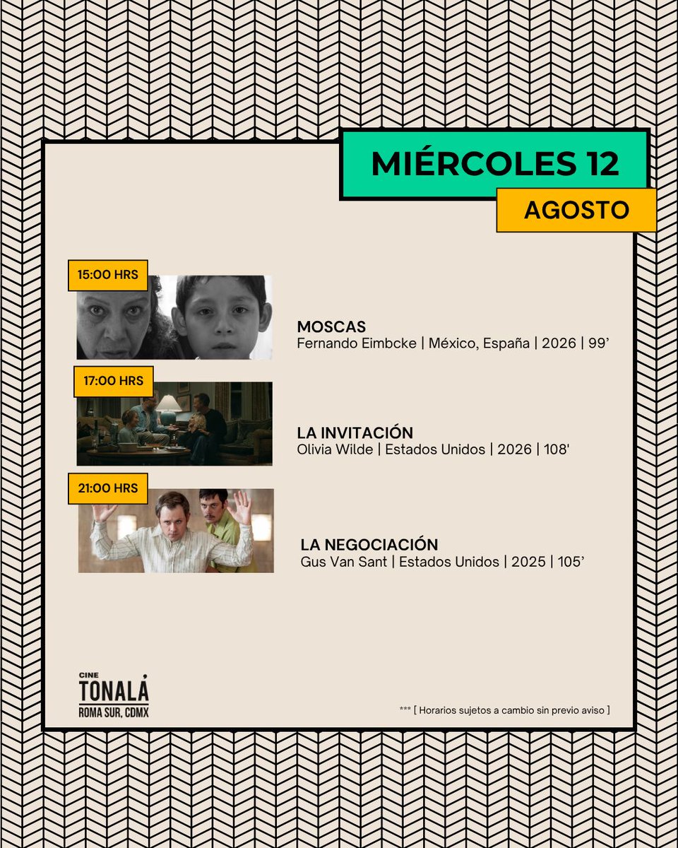 cinetonala's tweet photo. 🍿 Esta semana en Cine Tonalá...

🎟️Cartelera completa en https://t.co/wf7i1qRpQz https://t.co/v6viXSNV4W