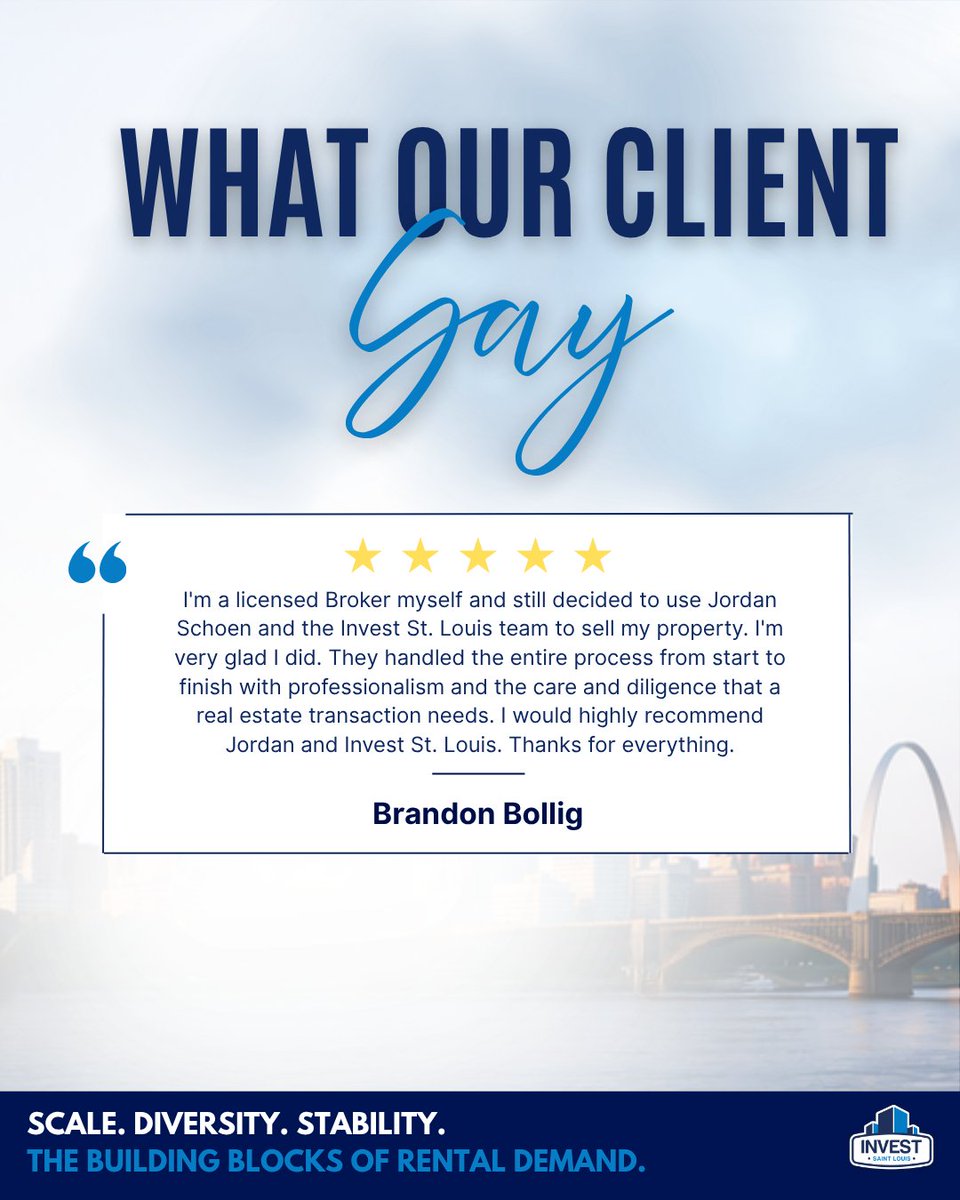 InvestSTLouisRE's tweet photo. ⭐⭐⭐⭐⭐

From listing to closing, our goal is to make every transaction seamless.

Thank you for your trust and your recommendation!

#InvestStLouis #ClientReview #CommercialRealEstate #FiveStarExperience #StLouis https://t.co/EJyzU11dCT