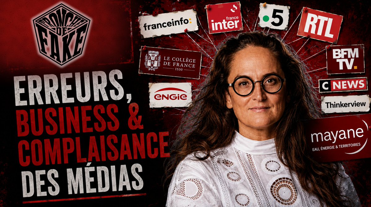TroncheBiais's tweet photo. Une personnalité diplômée qui se présente comme une chercheuse spécialiste de l’environnement et du changement climatique est-elle de facto une experte reconnue ? 
Emma Haziza accumule les affirmations erronées, refuse de les corriger, répond aux critiques par des procès, n’a pas d'activité de recherche, mais détient plusieurs entreprises qui commercialisent des prestations de conseil dans les domaines mêmes où elle intervient dans les média. De quoi interroger sérieusement la fabrication médiatique de l’expertise.

Tronche de Fake 9.2 sur la fausse expertise diffusée dans les grands médias

https://t.co/oo868FzsdZ