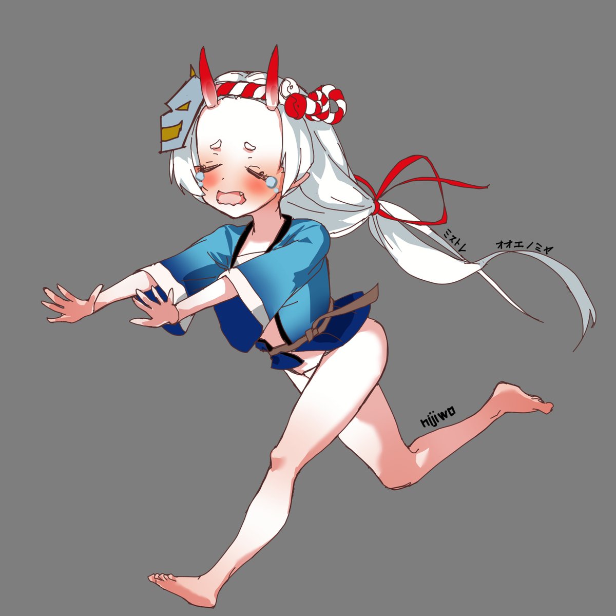nijiwo1's tweet photo. #ミストレイラスト 泣き虫オオエノミヤちゃん！
…車掌なら一発で、なにが間違いかわかります…よね？ https://t.co/J48I6eqhiT