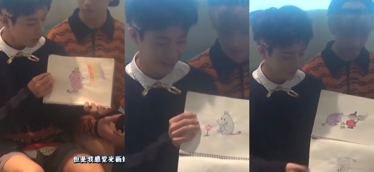 B_happie_always's tweet photo. 2016 renjun proudly shares his drawing of moomin

vs 

2026 renjun watching a special mv of his collab with moomin using his solo song 

🥹💛

Happy Moomin Day 🫶🏻
#BraverTogether_RENJUN_Moomin 
#RENJUN_同谋者的默契 https://t.co/13RfPJUsJo