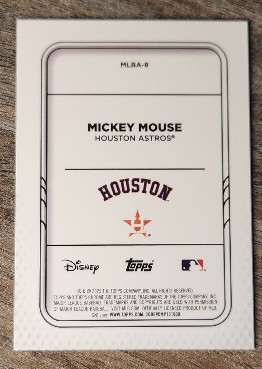jpage16's tweet photo. @AstrosHokage @CardPurchaser 2025 Topps Chrome Update
Mickey Mouse - Astros
Case Hit!
$300 bmwt https://t.co/cQkczbJVHj