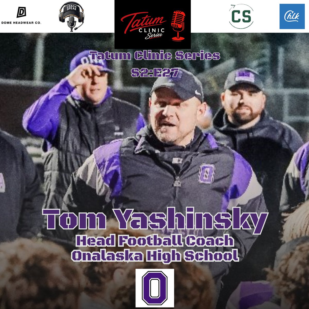 CoachTatum90's tweet photo. 🎙️The Tatum Clinic Series | New Episode!!
This week I’m joined by Coach @CoachYashinsky, Head Football Coach at Onalaska High School!

We talk about leadership, program building, developing players, and what it takes to build a winning culture.

Coaches, give this one a listen! 👇