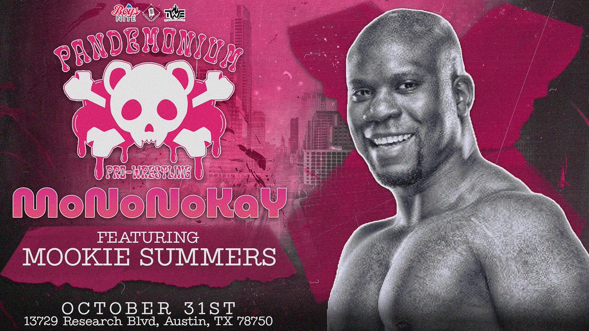 ProPandemonium's tweet photo. 🚨TALENT ANNOUNCEMENT🚨

Mookie Summers debuts for Pandemonium in Austin, Texas on October 31st!

https://t.co/CtSyBwMUKN https://t.co/SpnYtq0wT2
