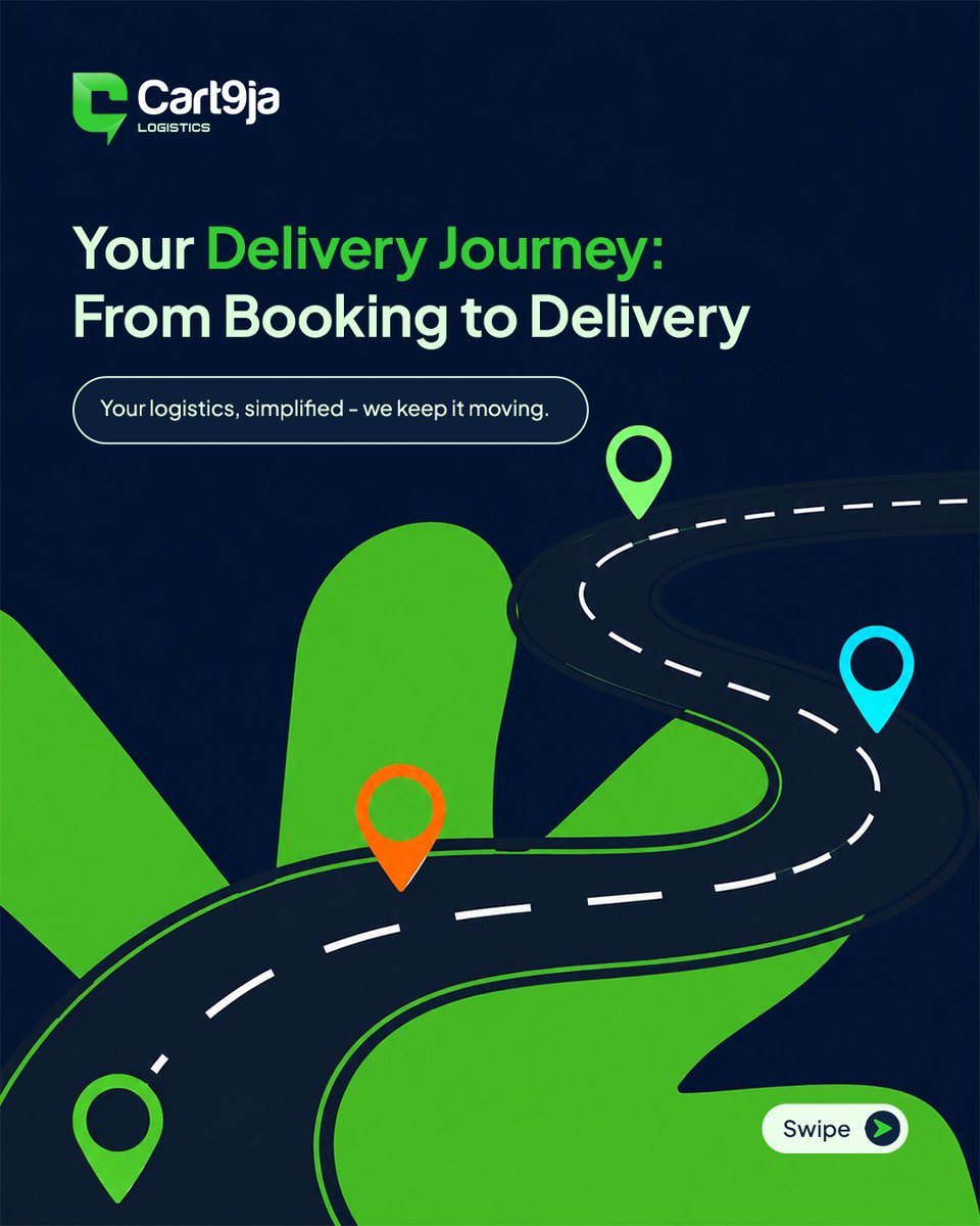 cart9ja's tweet photo. You book your delivery...Then what? 

At Cart9ja, we're building logistics differently because your delivery journey matters just as much as the destination. 

#cart9ja #logistics #deliverymadeeasy https://t.co/MgU5xF7K25