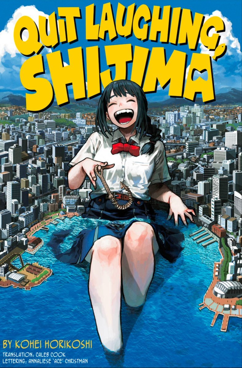 animeupdates's tweet photo. Kohei Horikoshi's (MY HERO ACADEMIA) New One-shot Manga 'QUIT LAUGHING, SHIJIMA' New Official Cover Illustration! https://t.co/hkvpPS1hGU