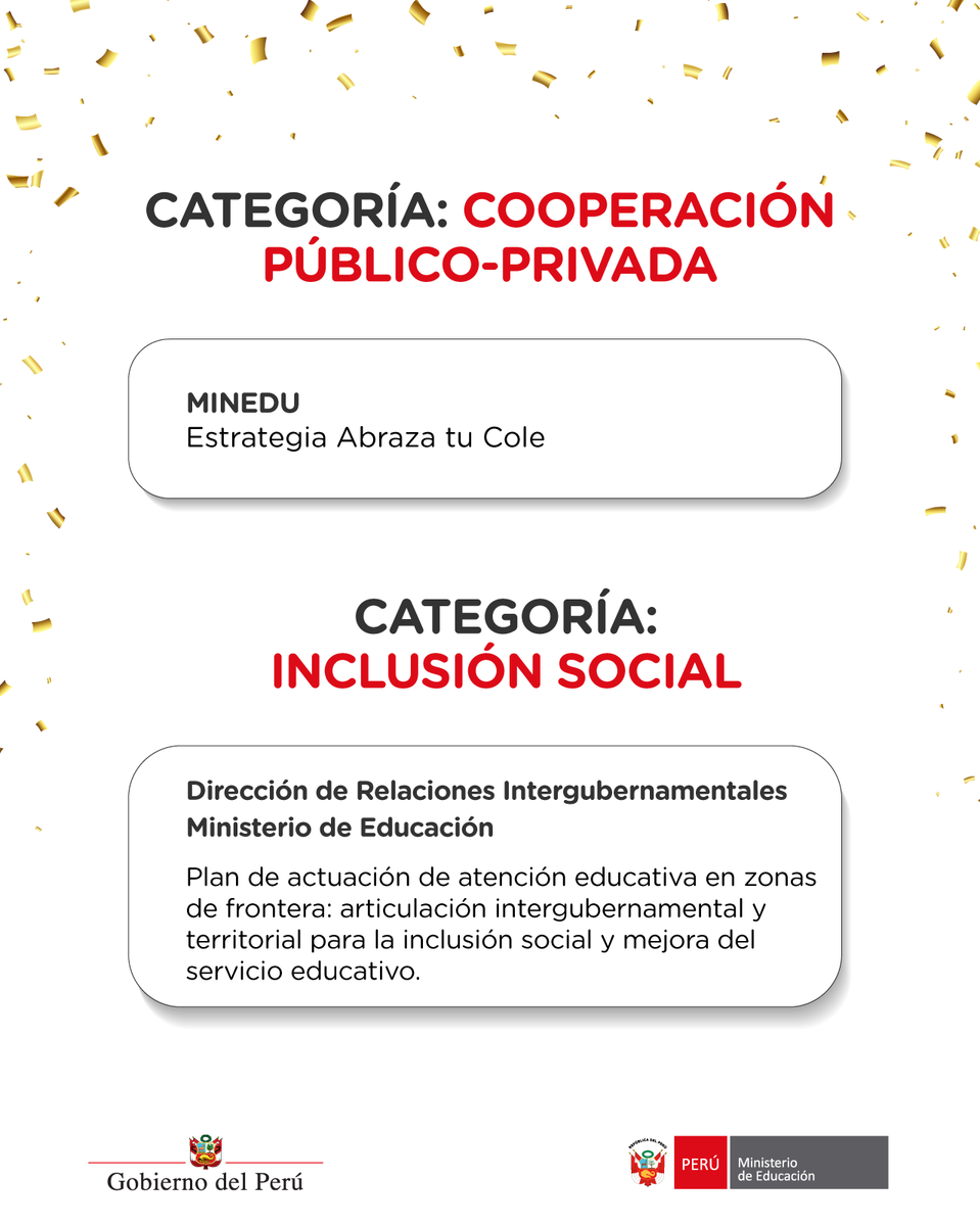 MineduPeru's tweet photo. El Minedu ha sido certificado como Buena Práctica en Gestión Pública 2026, por iniciativas que contribuyen a transformar la educación. 🇵🇪📚

¡Seguimos impulsando buenas prácticas para una mejor educación! https://t.co/BUmgWjuXNT