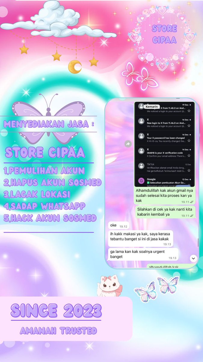 petthals's tweet photo. JASA RECOVERY &amp; DELETE ACCOUNT

>JASA HAPUS AKUN 
>JASA PEMULIHAN AKUN &amp; BALIKIN AKUN LUPA PASWORD/KE HACK
>JASA LACAK LOKASI
>JASA SADAP WA
>JASA LACAK LOKASI NO HP/AKUN/IMEI
>JASA HACK/ JASA PULIHKAN AKUN (EMAIL,IG,WA,TWITER/X, FB,TIKTOK)

HUBUNGI WHATSAPP DI BIO
#zonauang https://t.co/Q791Uoy7pC