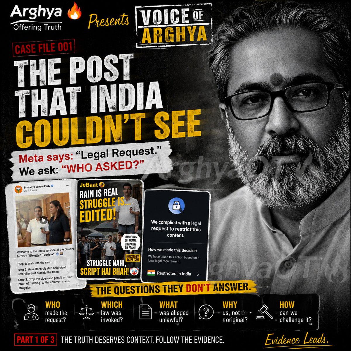 arghyaOT's tweet photo. WHO ASKED META TO RESTRICT IT?

#VoiceOfArghya
#ArghyaOT
#EvidenceLeads
#Meta
#Facebook
#ContentRestriction
#FreeSpeech
#DigitalRights
#PoliticalSatire
#IndianPolitics

https://t.co/N6ESfaXoHR https://t.co/66JkZ0MQbr