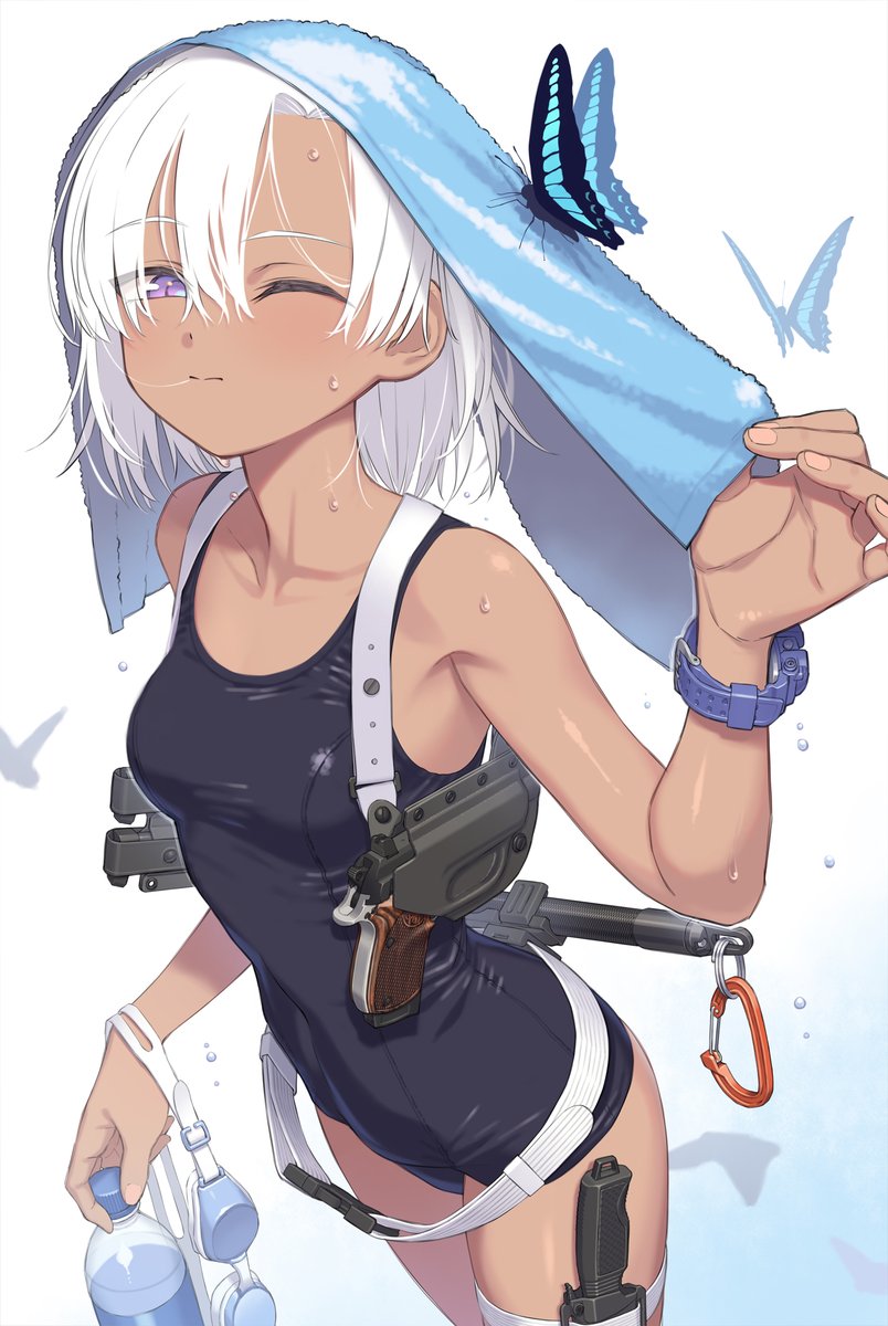 Samaru_ASGL's tweet photo. まだまだ暑いぞ見舞い水着イラスト。 https://t.co/G7s5EVul5Q