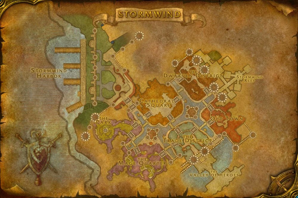 ArchivumAzeroth's tweet photo. 18r) La carte de Hurlevent de Vanilla à Dragonflight

Cette toute première carte provient de l'Alpha, la version Vanilla (image 2) est plus lisible.
Il faut attendre Wrath of the Lich King pour que le port soit ajouté (image 3).
Cataclysm permet de moderniser la ville, la partie Nord de la carte est refaite et le Parc disparaît (image 4).
Ensuite, pour la dernière image datant de DF dans le post ci-dessous, les ajouts sont mineurs, cela concerne entre autres Repos du lion, l'ambassade et le Comptoir. #Warcraft