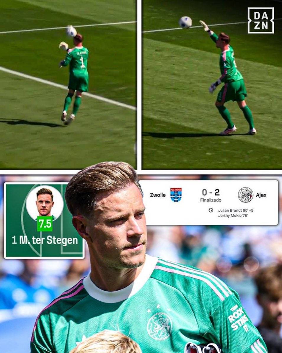 BarcaTimes's tweet photo. ❗| 𝐋𝐎𝐀𝐍 𝐖𝐀𝐓𝐂𝐇: Ter Stegen started and kept a clean-sheet in Ajax's opening match of the season in Eredevisie. 🇳🇱 https://t.co/v44lpIlaKv