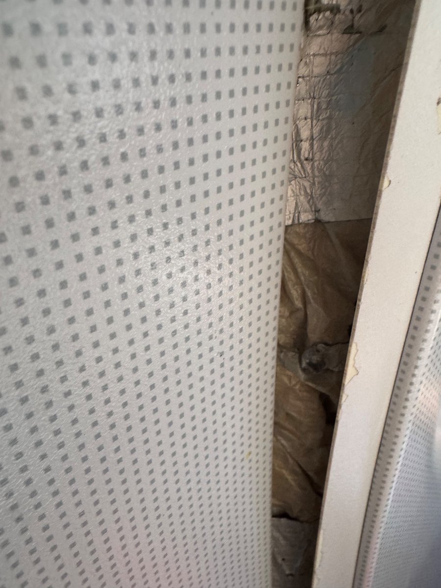 sarahdance05's tweet photo. Flight EI121 and my toddler gets her hand stuck in an aeroplane wall that’s just lying busted open. @AerLingus do better. How was this given then go ahead to board and fly? #expensiveflight https://t.co/ATB9r61tNa