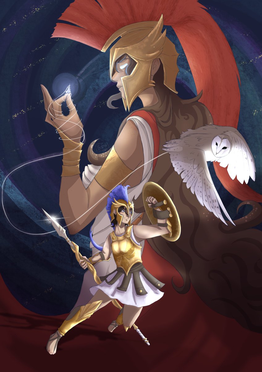 Psyzaxx's tweet photo. Guiding the champion to victory.

[ #pantheonsmp #pyroscythefanart ] https://t.co/hd8XtpExWw