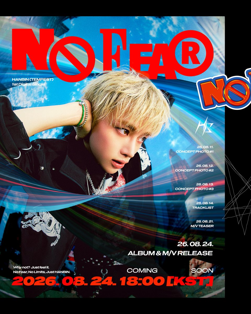 HanBiniEyewoniE's tweet photo. 260810 #TPSTargram

HANBIN 1st Digital Single [No Fear]

No Fear. 
That‘s HANBIN vibe.

2026. 08. 24. 6PM (KST)

https://t.co/P29T3KSc0i

#HANBIN #TEMPEST #템페스트 #한빈
#No_Fear https://t.co/Q5dZhpf3zm