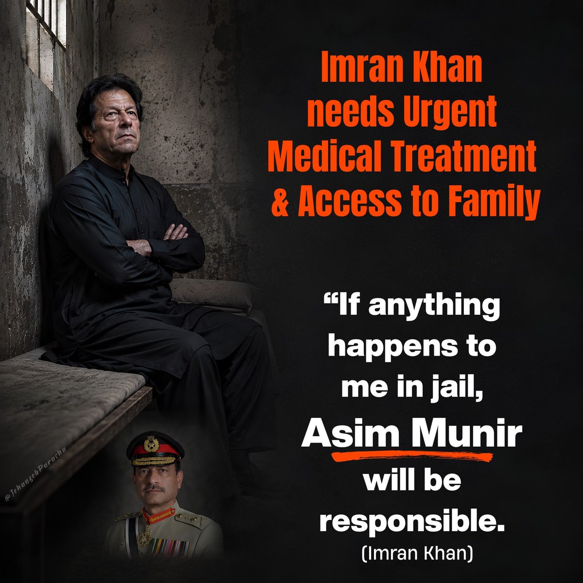 JZVirk's tweet photo. Denying Imran Khan’s personal physicians access and excluding them from the medical board raises serious questions. What are they hiding? The government, judiciary and state institutions will be fully responsible if anything happens to his health.
#ImranKhanHealthMatters https://t.co/yy9E0tzWTc