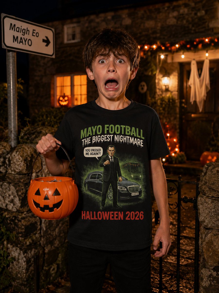 IRELAND_IREL4ND's tweet photo. The most horrifying Mayo t-shirt for this Halloween. Get yours early at https://t.co/jgMKE9NghU
Available in adult and kids sizes. #mayogaa #castlebar #ballina #foxford #allirelandfinal #greenandred #curse #mayoforsam #gaa https://t.co/eduIW0N1pS