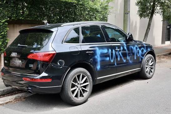 HenMazzig's tweet photo. “The slogan is a curse against a foreign state”

An Australian 🇦🇺  judge just decided that a man who lit a car on fire and graffitied “F*ck Israel” all over a Jewish neighborhood doesn’t hate Jews. 

The vandalism targeted Woollahra, a suburban area of Sydney with a large and historic Jewish population. 

But because Mohommed Farat—who has a Hezbollah tattoo on his neck—wrote “Israel” instead of “Jews,” the judge decided hate wasn’t a motivation. 

Israel is the historic homeland of the Jewish people and where half of world Jewry lives today. 

Hate against Israelis is also unacceptable 

Australia must reverse this decision.