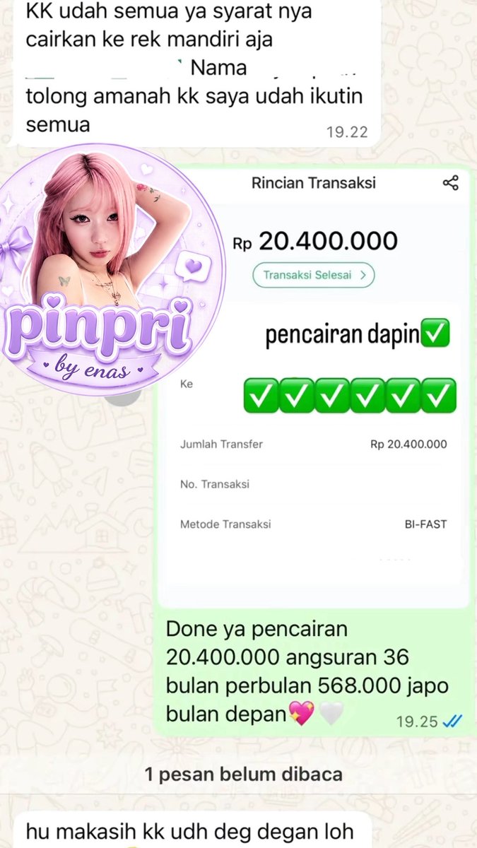 enaspinpri's tweet photo. Proof pencairan ke cust pinpri by enas , wa lagi ajuin banding sementara di teleku yaa ❤️✨#pinpri #zonauang #bealanja https://t.co/7qm4chs4Fp