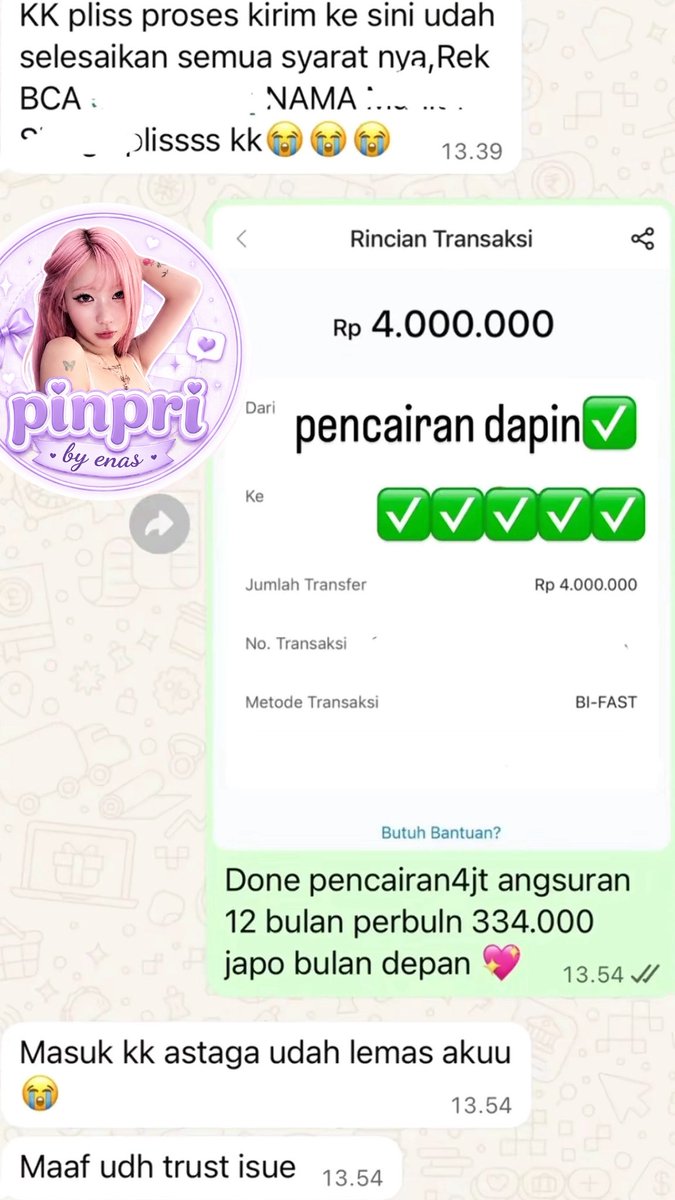 enaspinpri's tweet photo. Proof pencairan ke cust pinpri by enas , wa lagi ajuin banding sementara di teleku yaa ❤️✨#pinpri #zonauang #bealanja https://t.co/7qm4chs4Fp