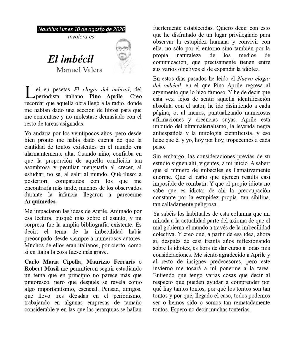 mmvaleraes's tweet photo. El tema de hoy es de los más serios y cruciales que podemos tratar: la imbecilidad. ¿Por qué hay tanto tonto? ¿Por qué son tan tontos los tontos? ¿Somos tontos nosotros mismos? https://t.co/ug6ayHdiRd