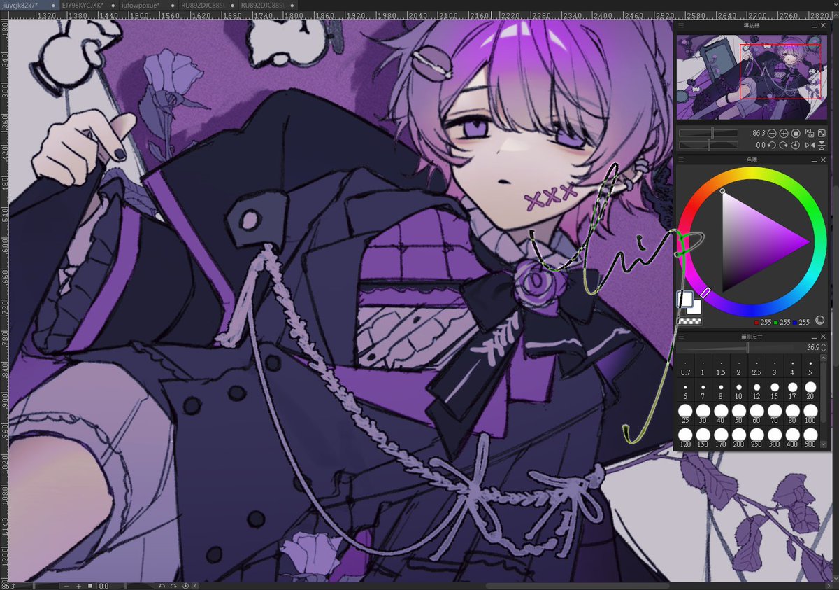 _Xtntn's tweet photo. 返信を待っている間に、去年描きかけのまま放置してた落書きを引っ張り出して続きを描いてた💤 https://t.co/OFNzIMd4O7