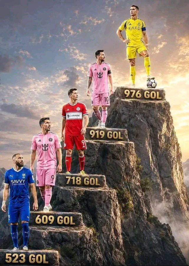 emcgoat's tweet photo. The summit belongs to CR7. 👑🐐🔥 976 goals and counting. #CR7 https://t.co/uShVdrWR55