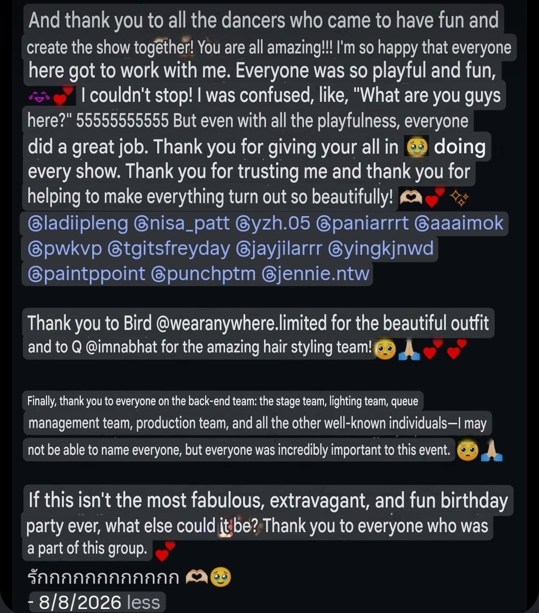 bestfreen_d's tweet photo. Just when you thought Freen can't get more awesome bam! Just read that the one who choreographed #RoomNumberFreen take on the role of the Head Choreographer for the first time thanks to Freen! #srchafreen 1/2 https://t.co/ZGyTwQ43kh