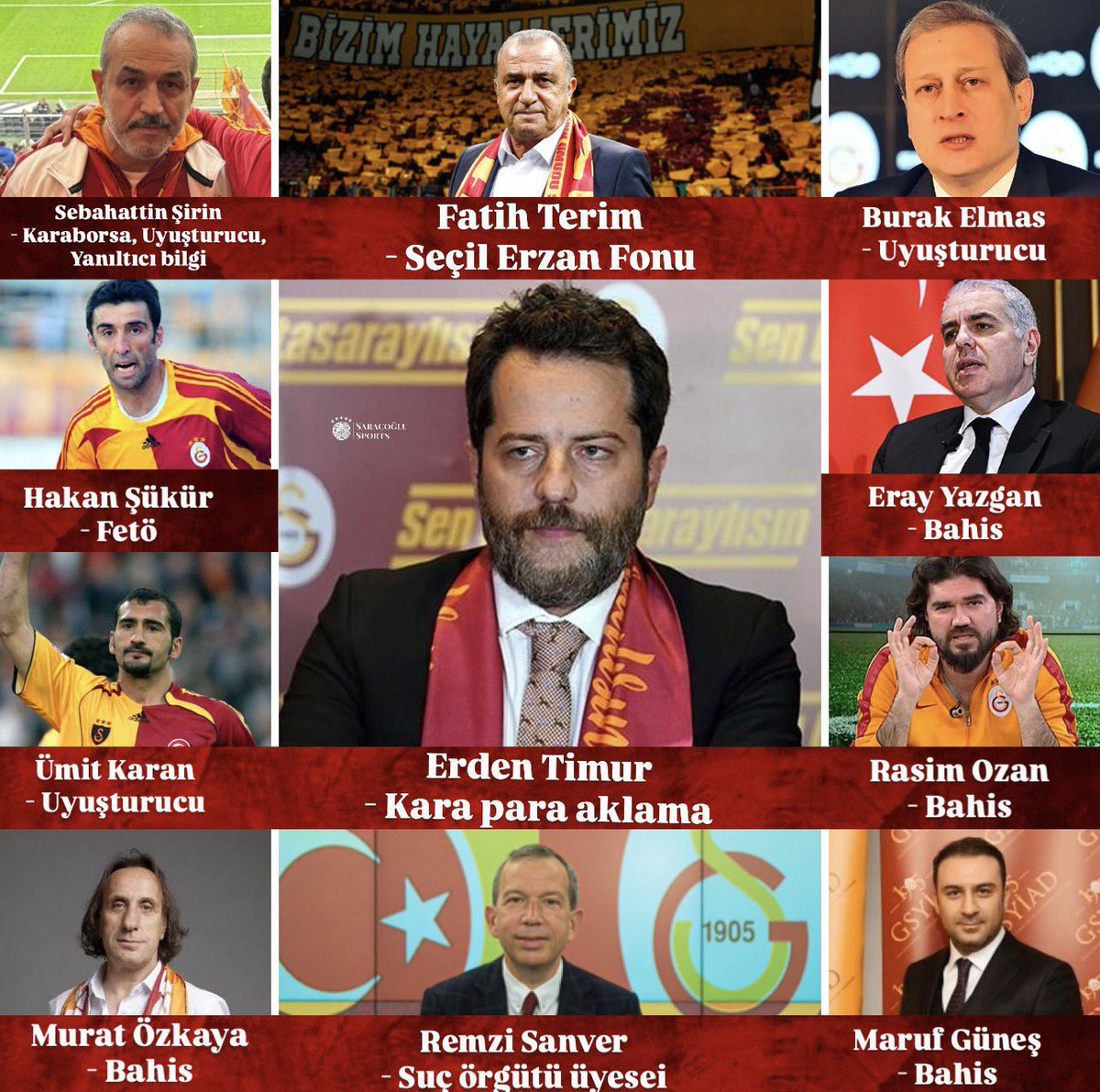 1903mardin's tweet photo. Şike
Çete
Yasa dışı bahis 
Uyuşturucu
Karaborsa para
Suç örgütü
Karaborsa
Dolandırıcılık 
Yalan dolan 
YANAK OKŞATMA
......

= galatasaray https://t.co/MqPOKQ6CTe