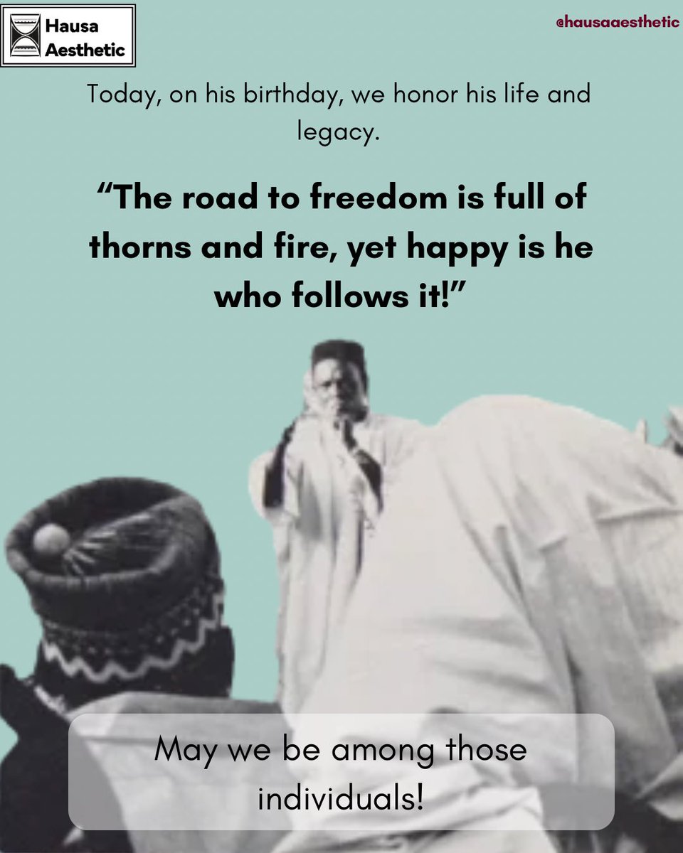 HausaAesthetic's tweet photo. 106 years after his birth, we celebrate the life and legacy of Malam Aminu Kano. https://t.co/b4ABgijQTs