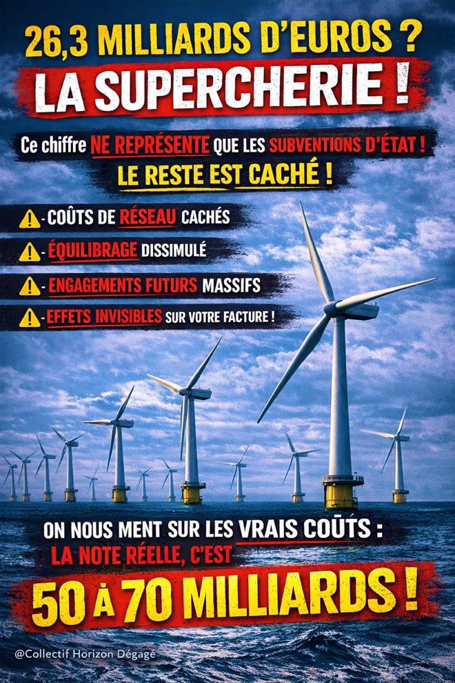 2mille16's tweet photo. En Mer c’est ultra pire
et cela pour rien
on n’a pas besoin de cette electricité pré-historique toxique laide dangereuse
Ne sert qu’à enrichir les stés Allemandes qui siègent DANS le ministère de la transition
#Ofate où les sociétés allemandes ont leur siège et font tout pour installer des parcs éoliens INUTILES et travaillent contre le nucléaire mais empoche des dizaines de milliards ,lobbyng ou ?