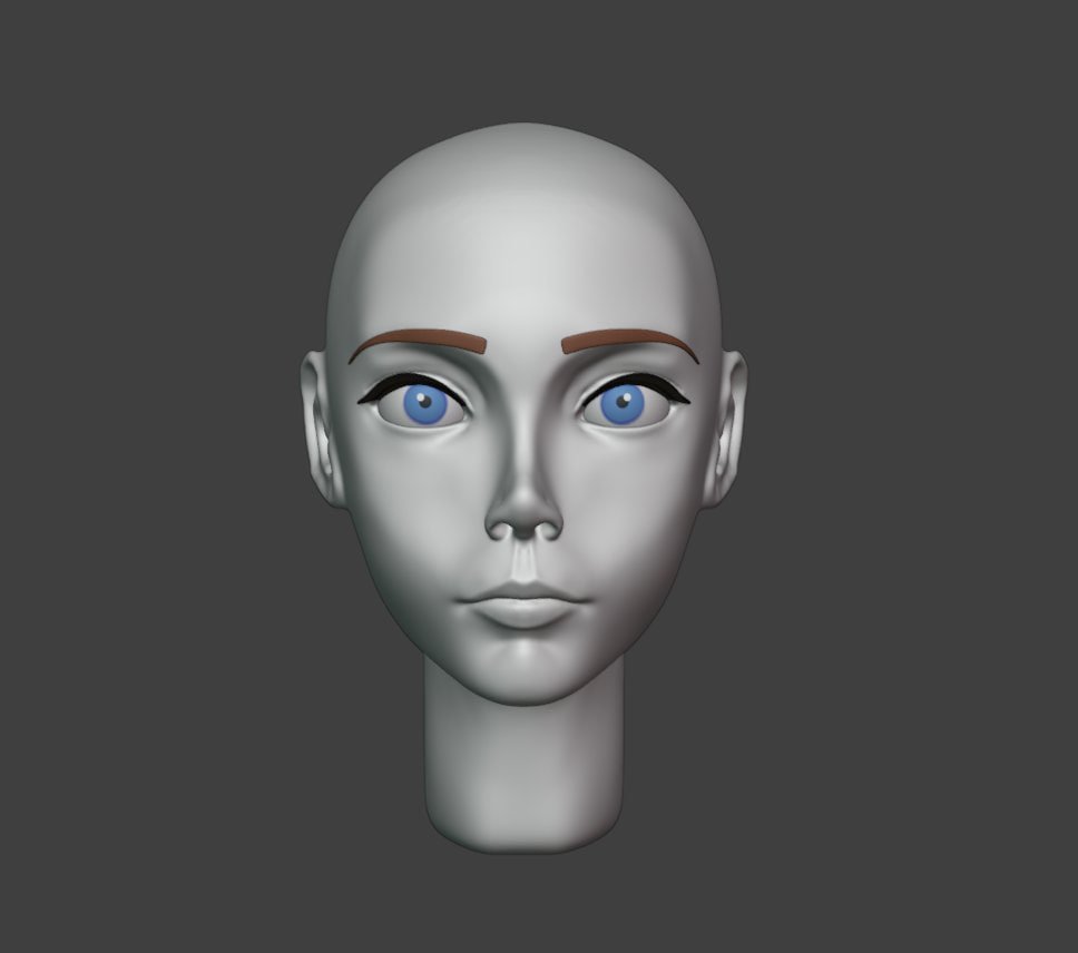 LanserCool's tweet photo. Learning make cute faces #sculpting #blender3d #wip https://t.co/D1Uq15ZcbS