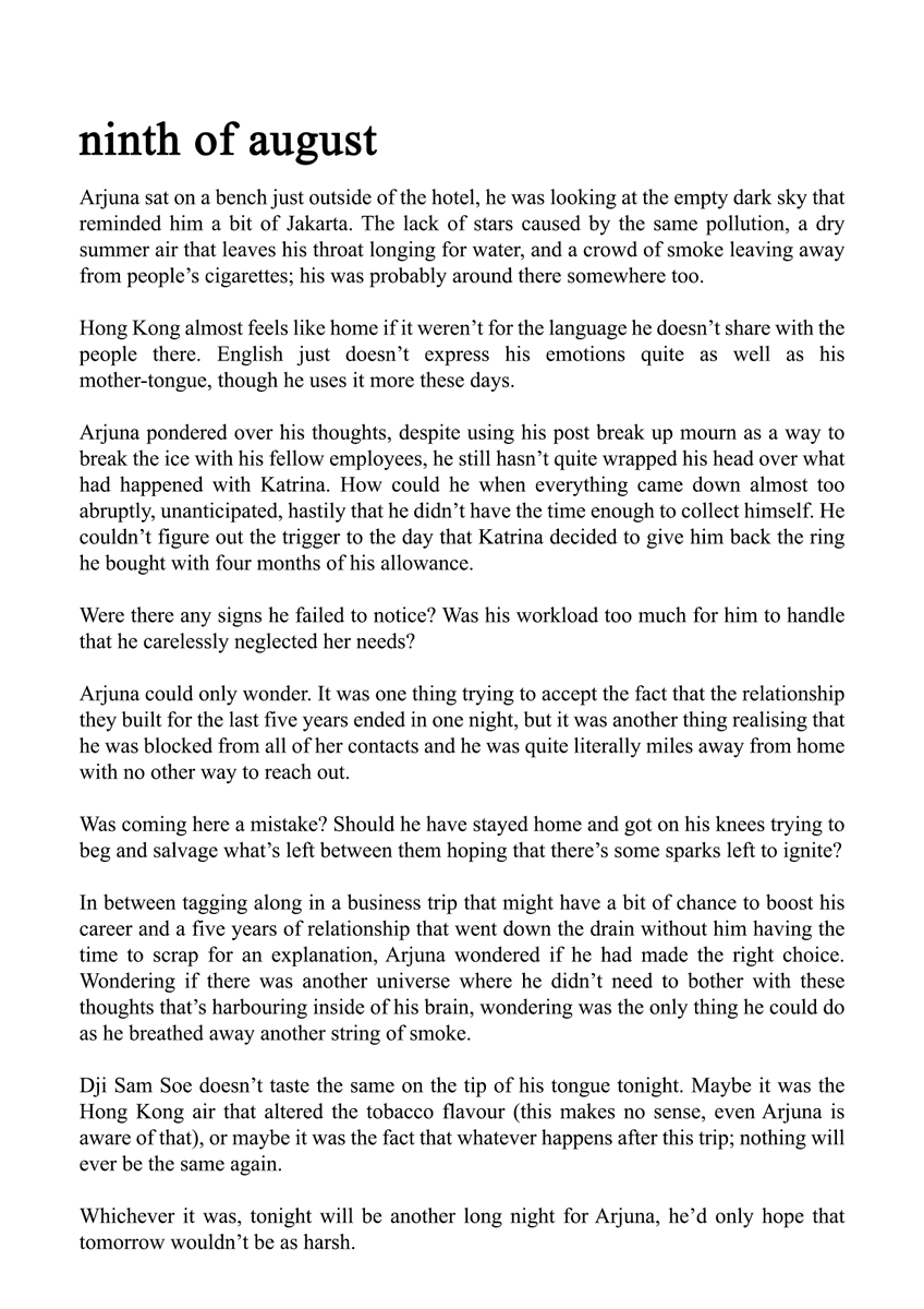 StaffArjuna's tweet photo. it was the ninth of august, and Arjuna was alone with his thoughts once more.

wn. not beta read and english is the language i hate the most whateverrr.. https://t.co/toiLXHZNew