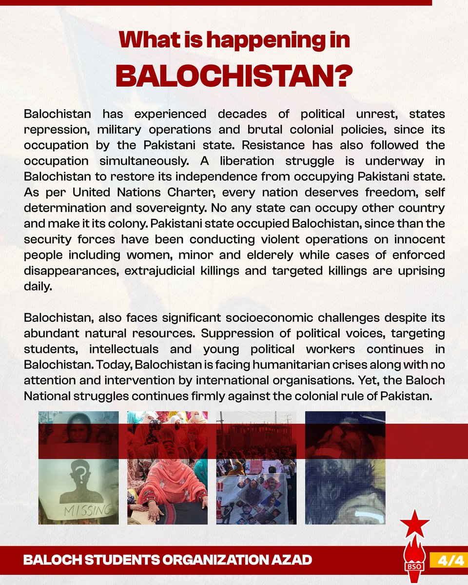 BSO__AZAD's tweet photo. What happened on 11 August 1947?

On 11 August 1947, the Khanate of Kalat publicly declared its independence following the end of British rule. The announcement followed negotiations held on 4 August 1947 involving the Khan of Kalat, Mir Ahmad Yar Khan, Lord Mountbatten, and Muhammad Ali Jinnah concerning Kalat's constitutional position. During this brief period, Kalat established institutions including the Diwan-e-Aam and Diwan-e-Khas to administer the state and preparations to lead a new sovereign state on Islamic principles continued afterwards. This day, 11 August is commemorated as Balochistan's Independence Day, after years of colonialism under British.

#11AugustBalochistanDay
#11AugustIndependenceDayofBalochistan