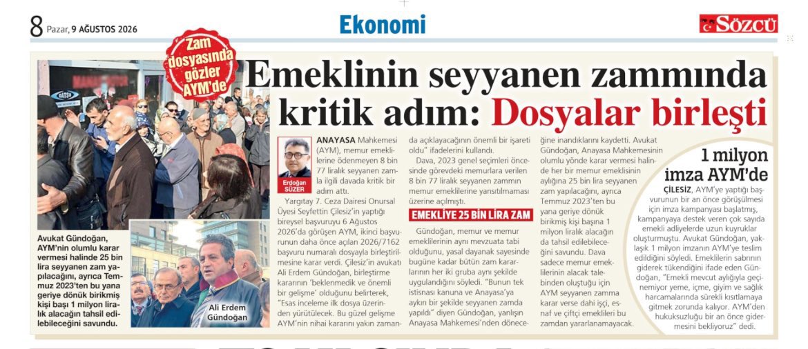 DuranYilmaz70's tweet photo. #EmekliMemur üç yıldır mağdur ve her ay 25.153 TL eksik maaş alıyor
Yasalar yok hükmünde sayılarak memura verilen fakat memur emeklisine verilmeyen seyyanen ödeme emekli memurun hakkıdır
Adalet yerini bulacaktır #KamuŞefleri
  
@Akparti @RTErdogan @MHP_Bilgi https://t.co/UCxwfloFYr