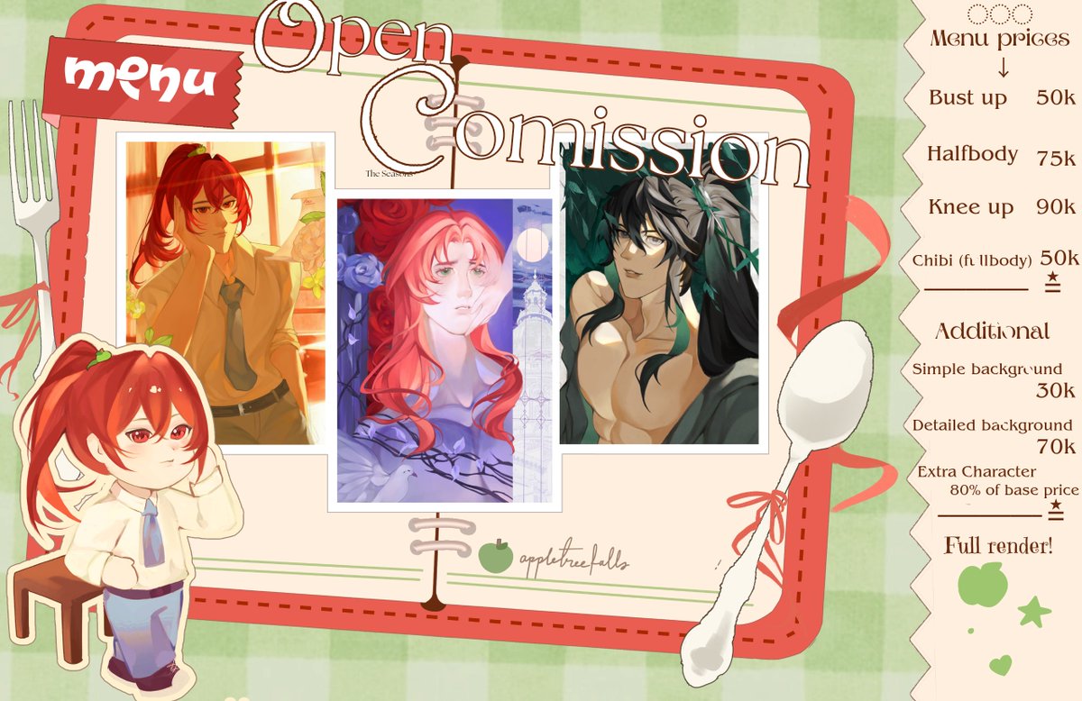 appletreefalls's tweet photo. ⊹Open comission

Helloo im opening comissions ! Dm me if youre interested to order [IDR only, for now]
#opencomission #comission https://t.co/iMhHrTAlem