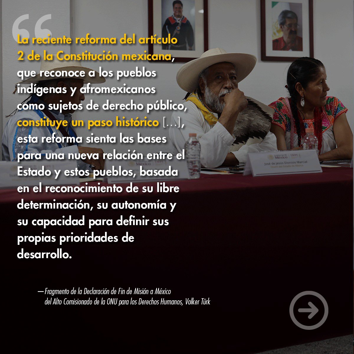 ONUDHmexico's tweet photo. En el Día Internacional de los #PueblosIndígenas, destacamos la importancia de seguir avanzando en el pleno reconocimiento y ejercicio de sus derechos.

Los avances normativos representan una oportunidad para fortalecer su libre determinación, autonomía y participación efectiva, como destacó @volker_turk durante su reciente visita a México. 
👉🏽 https://t.co/cJLzBVeaPb