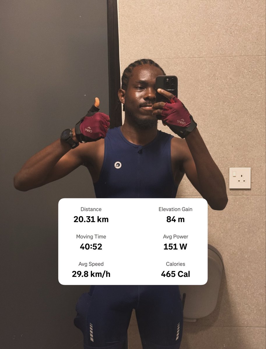 danielsomade's tweet photo. Stats from the Duathlon Ride today.
The was the biggest suprise of all, as I planned to just enjoy myself.
I guess the trainings and lesson is finally paying off.
#ridewithsomade #cycling #personalbest https://t.co/BMfdnzLXCY
