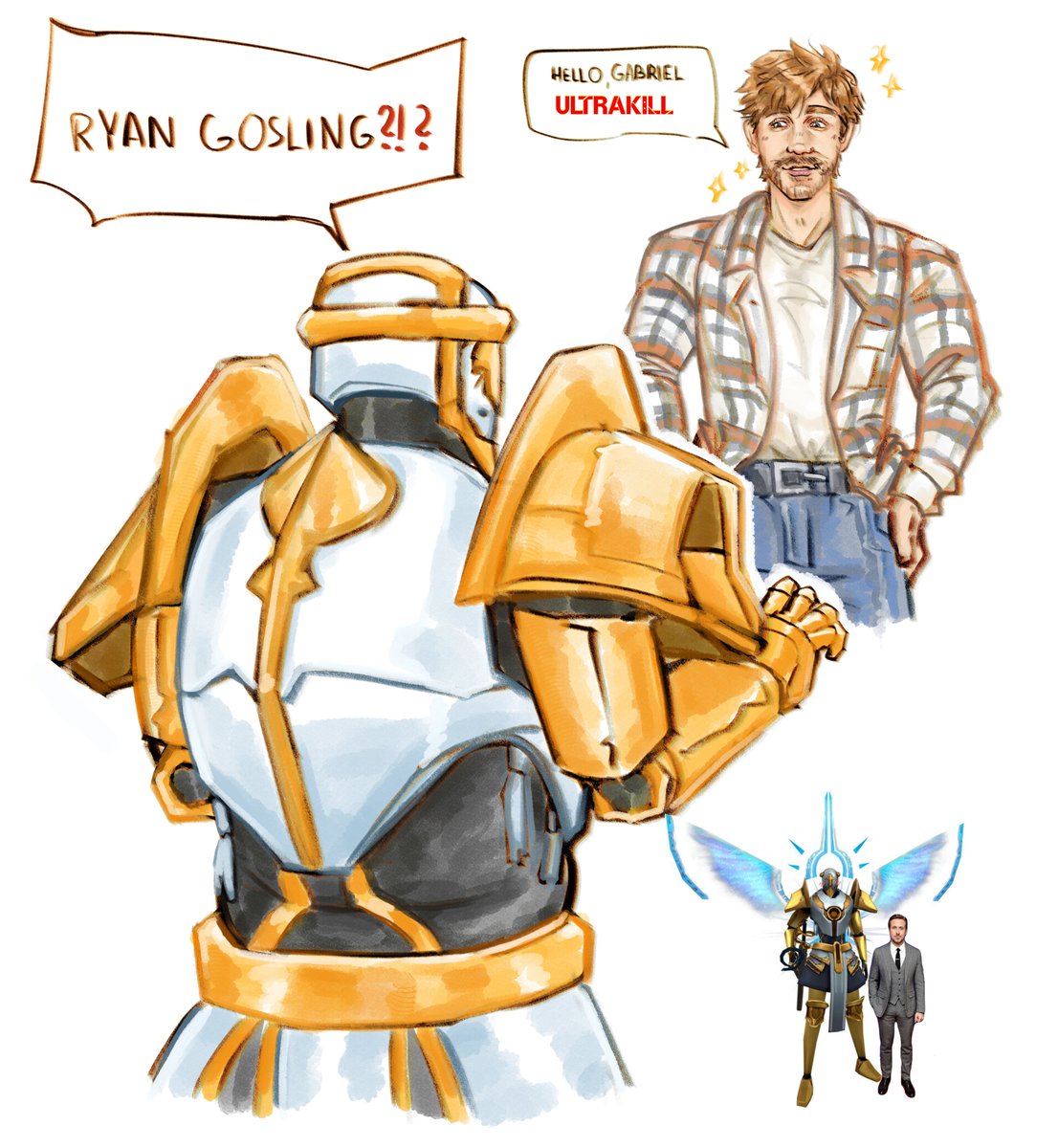 Xornaren's tweet photo. Gabriel is a huge fan of Ryan Gosling cuz I said so https://t.co/d2Ctxszkin