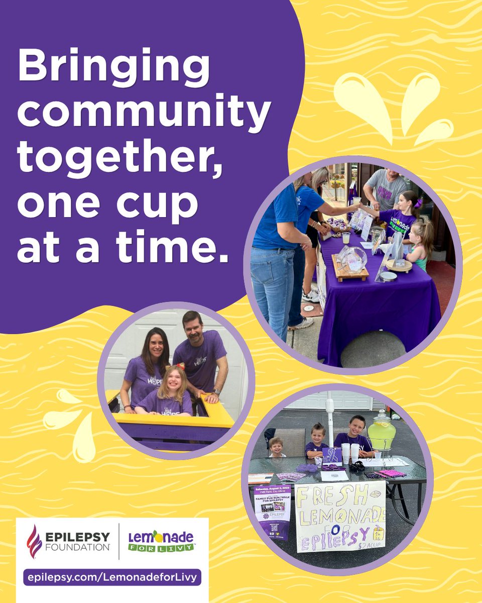 EpilepsyFdn's tweet photo. Bringing community together, one cup at a time. 🍋 Host a Lemonade for Livy stand and turn kindness into action for epilepsy! Every cup makes a difference. https://t.co/m0qR3JB6cP #LemonadeforLivy https://t.co/d2s5cJWaWG