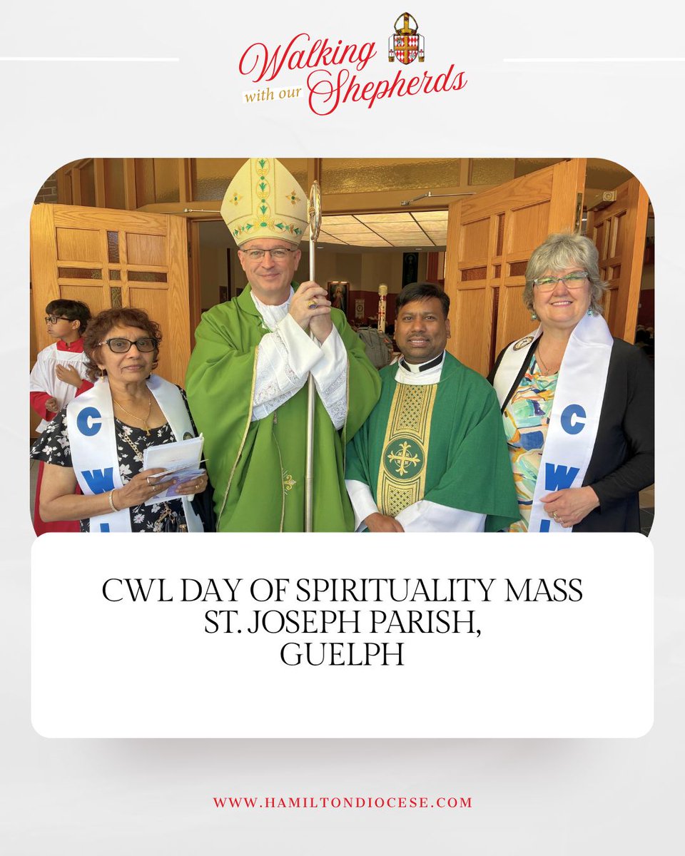 DioceseHamilton's tweet photo. Bishop Lobsinger joined the CWL at St. Joseph’s Parish in Guelph for their annual Afternoon of Spirituality and reflected on the CWL’s theme, “Ignite Our Passion, Empower His Mission,” encouraging those gathered to recognize God’s plan for their lives.

#WalkingWithOurShepherds https://t.co/qrAbD5r9Ad