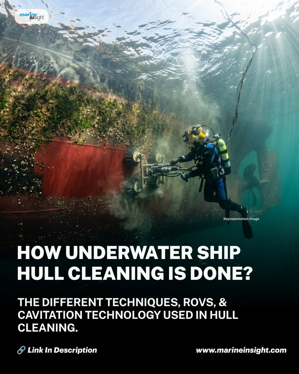 MarineInsight's tweet photo. Explore the techniques, remotely operated vehicles, and cavitation-based technologies used for hull cleaning.

⚓Read Full Article Here: https://t.co/TPX7yQDyDu

#MarineInsight #Merchantnavy  #Merchantnavy #Merchantmarine #MerchantnavyShips #hull https://t.co/zAXyBgveZH