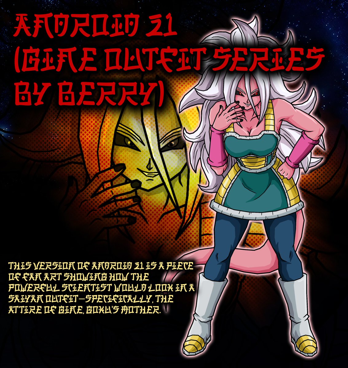 DipperAF's tweet photo. Android 21 Gine Clothes BT3 artwork reference 

Once again thanks @BerryzArt for letting me do it https://t.co/V9aCF4uqIm