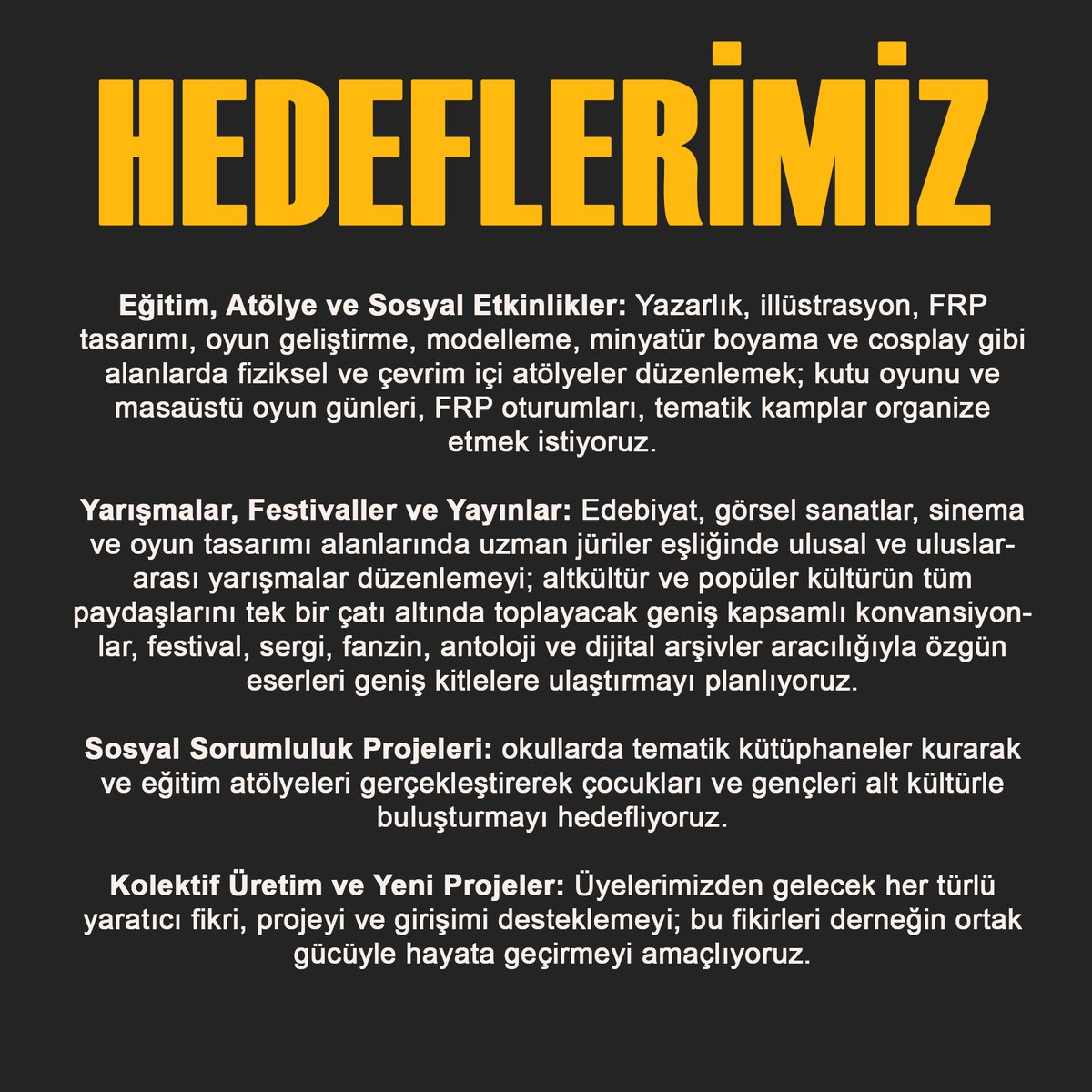 AbraDernegi's tweet photo. Alt kültürün, üretimin ve dayanışmanın gücüne inanıyoruz.

Detaylarını paylaştığımız hedeflerimiz ve ilkelerimiz doğrultusunda projelerle dolu bir döneme adım atıyoruz.

Bu vizyonun bir parçası olmak, fikirlerinizi kolektif bir güçle hayata geçirmek istiyorsanız kapımız açık. https://t.co/hfDzTjtMDr