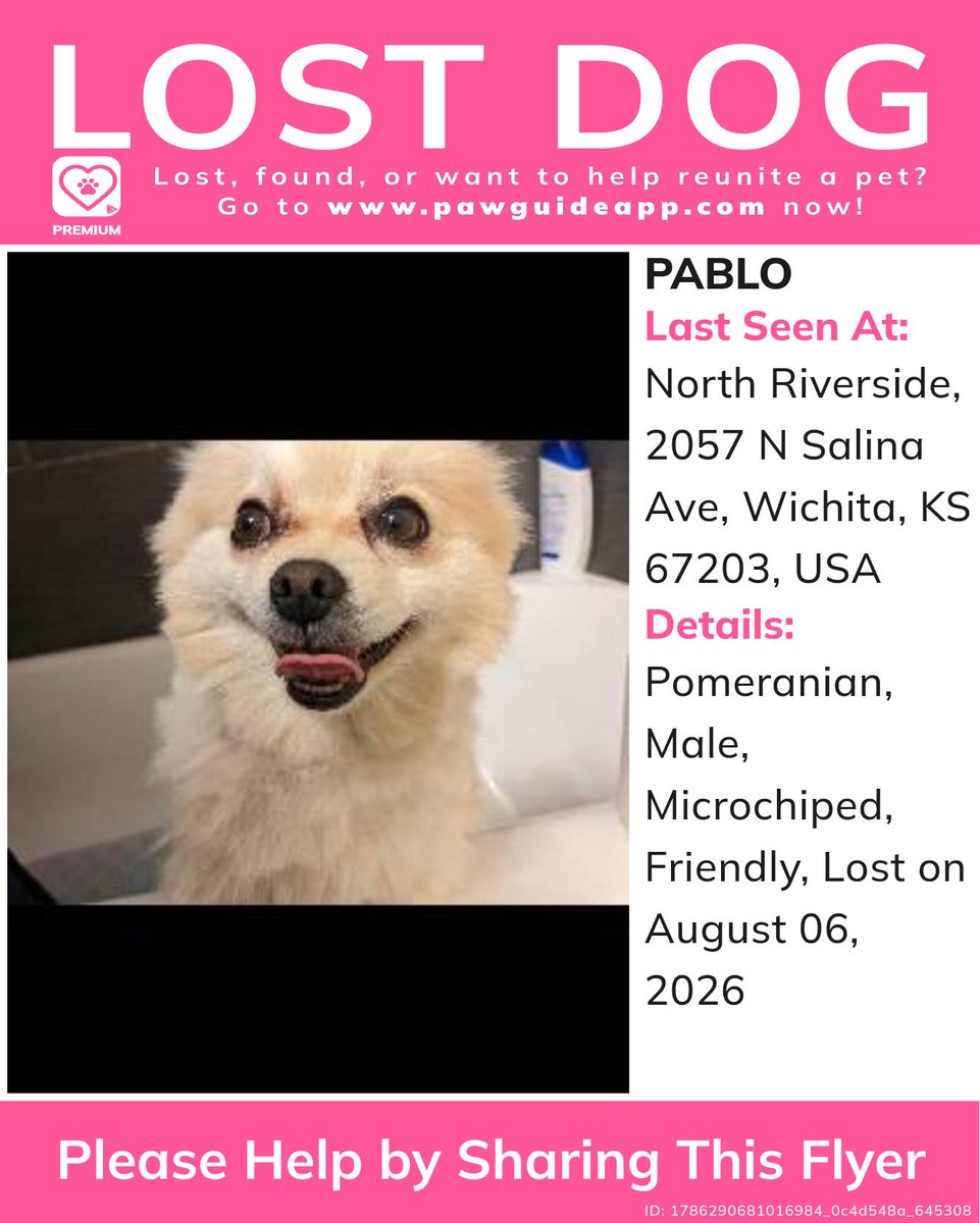 Pawguideapp's tweet photo. Please spread the word! If you have any information, please comment below.
Lost or found a pet? Report it quickly on Paw Guide.#lostdog #missingdog #lostdoginwichita #lostdogwichitaks #missingdogwichitaks #lostpomeranianwichitaks #lostpomeranian #lostpet #pawguide #pomeranian ... https://t.co/Q6cFMA4Bqr