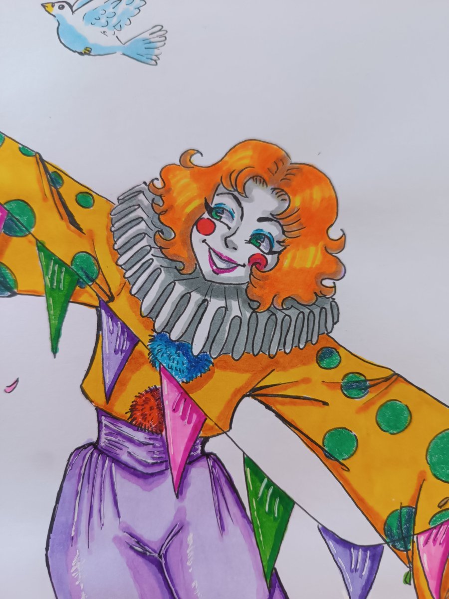 minimaidea's tweet photo. Una 🤡 muy colorida #sketchbook #traditionaldrawing #traditionalillustration #illustrationㅤ #drawing #cartoon https://t.co/anJDHDGRUe